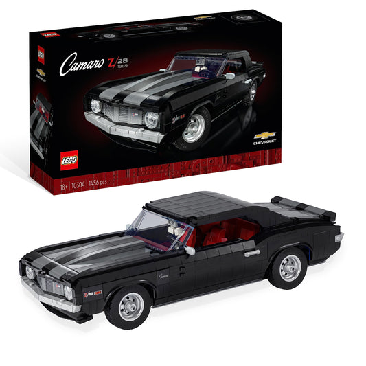 LEGO Icons Chevrolet Camaro Z28 – Maqueta de Coche Clásico American Muscle para Construir, 1456 Piezas, Modelo Vintage Coleccionable para Adultos – 10304